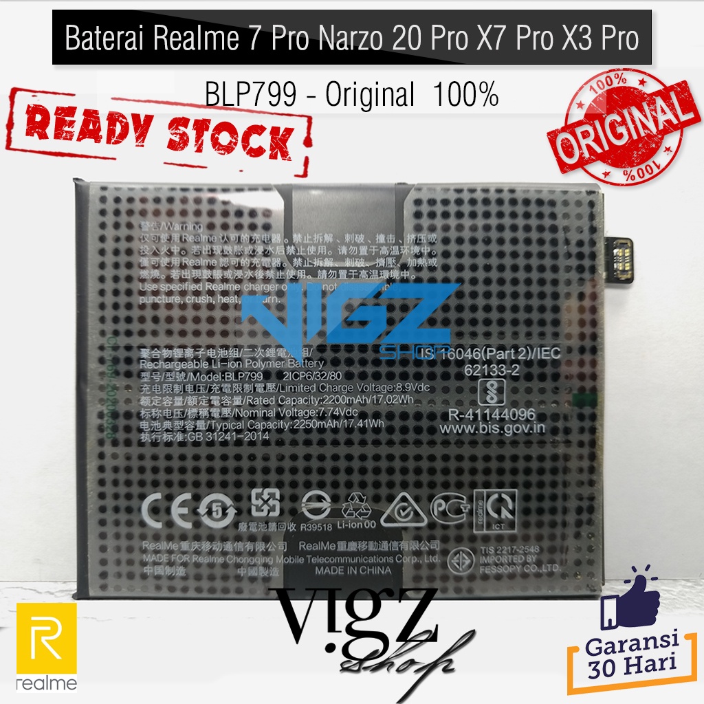 Baterai Realme 7 Pro Narzo 20 Pro X7 Pro X3 Pro BLP799 Original