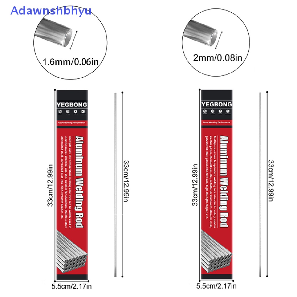 Kawat Las Aluminium Suhu Rendah Adhyu Flux Cored 33cm * 2mm/1.6mm Al Soldering Rod ID