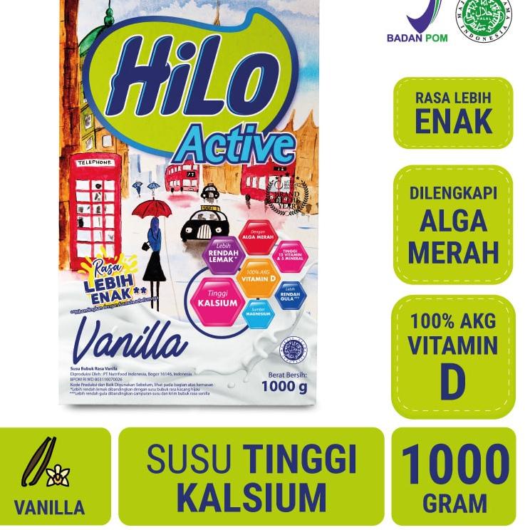 

(COD )NEW_PRODUCT HiLo Active Vanilla 1000 gram - Susu Tinggi Kalsium Lebih Rendah Lemak