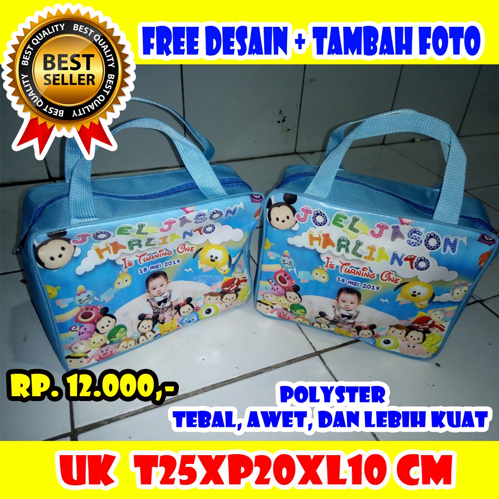 

Tas Ulang Tahun Polyster Super Awet / Goodiebag Ultah Mewah / Tas Jinjing / Tas Partus