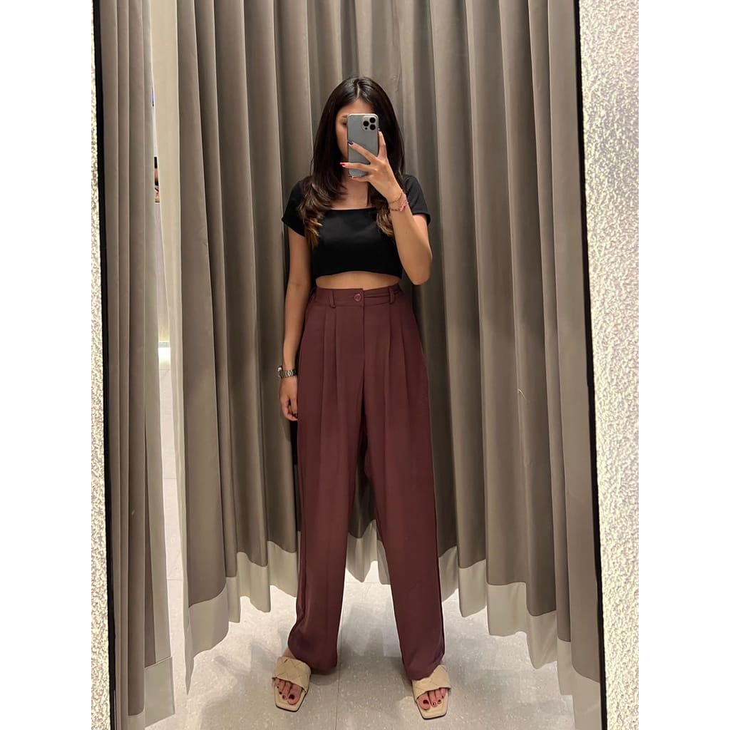 Tq88indonesia Fashion Celana Kulot Wanita Terbaru /  Belina Cullote Pant / Celana Panjang Polos  Cewek  Fashion / Ootd Kekinian
