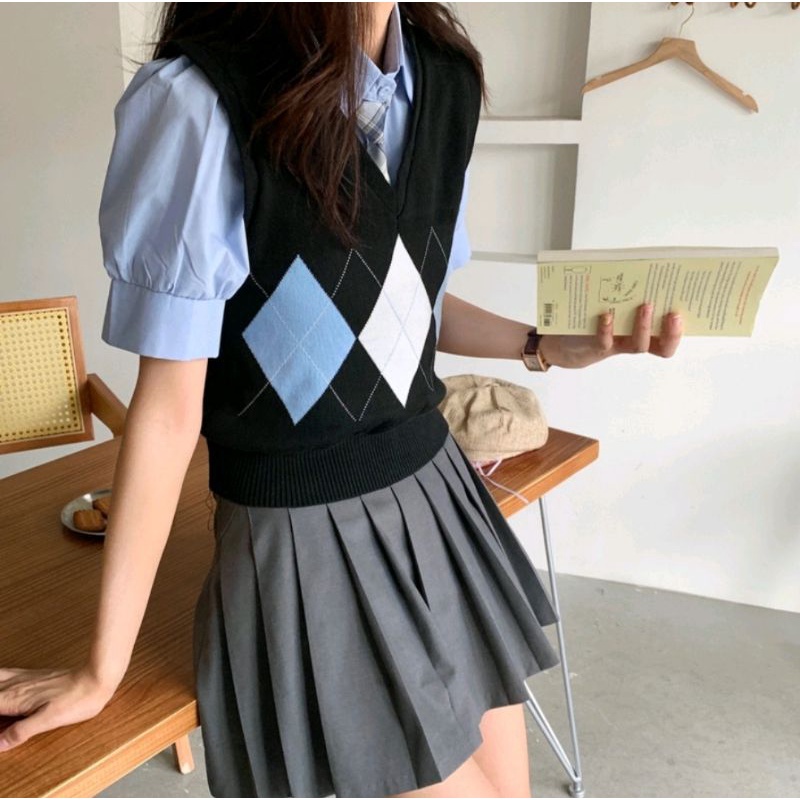 Korean Retro V-Neck Knit Vest