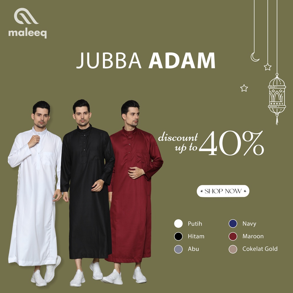 Maleeq - Jubba Adam - Gamis Pria Jubah Pria Saudi Arab Lengan Panjang