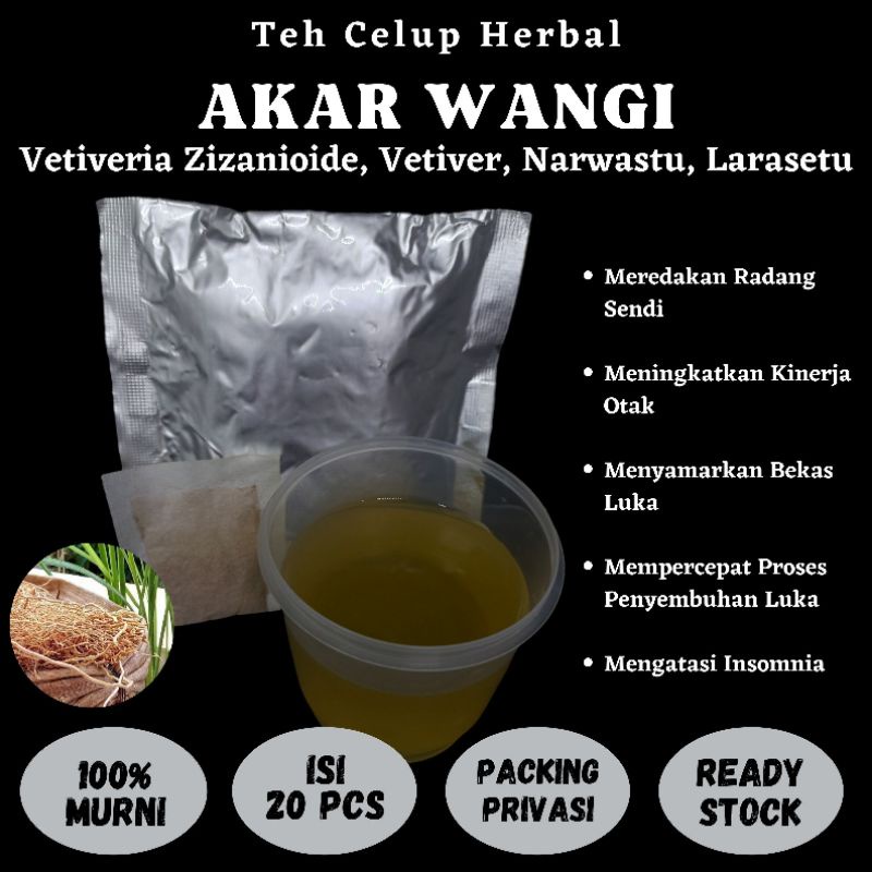 

Teh Celup Herbal AKAR WANGI Antioksidan Radang Sendi Daya Tahan Tubuh