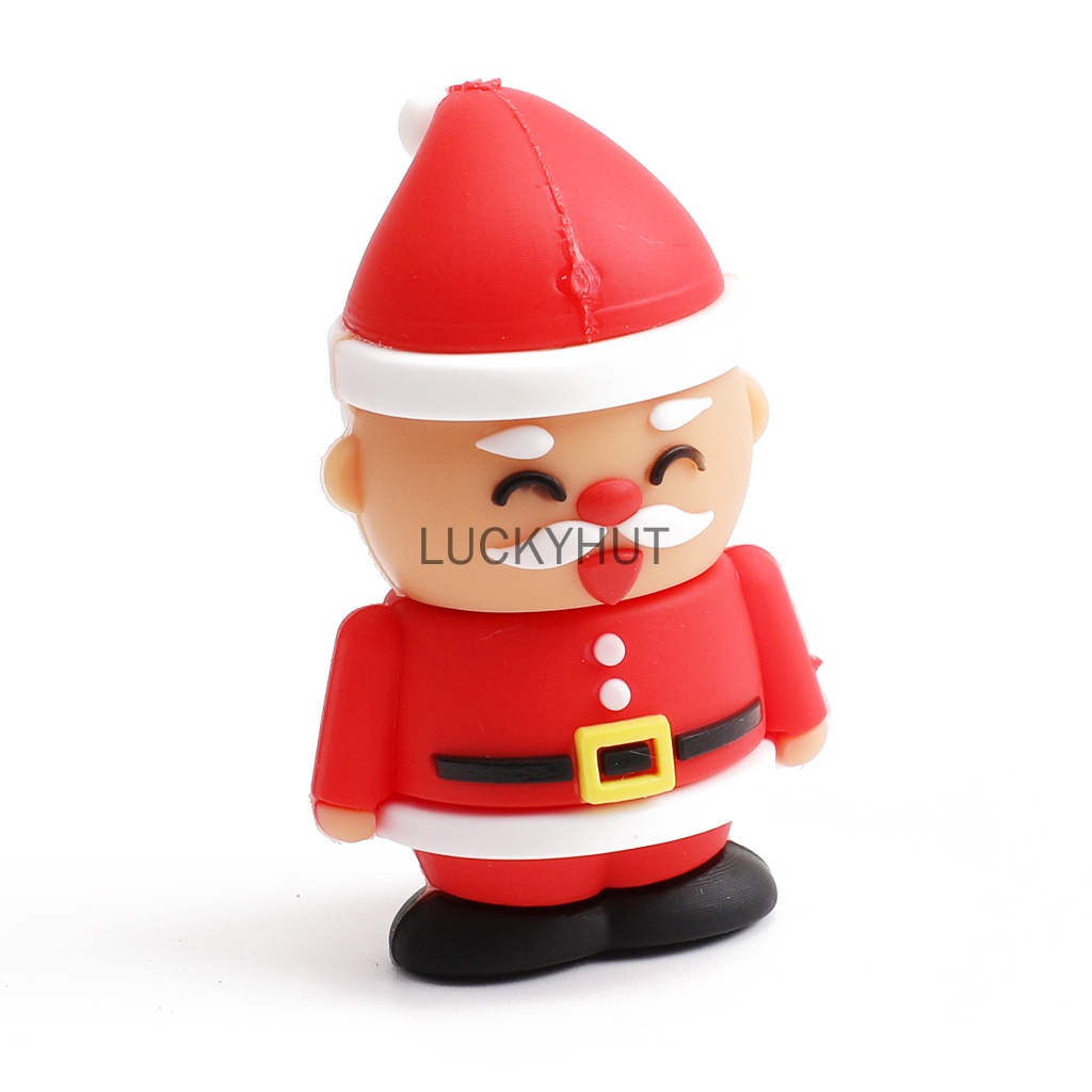 Flashdisk Gaya Natal 128GB 1TB 2TB Real Kapasitas 64GB 32GB 16GB 1GB 8GB Santa Cute USB Drive