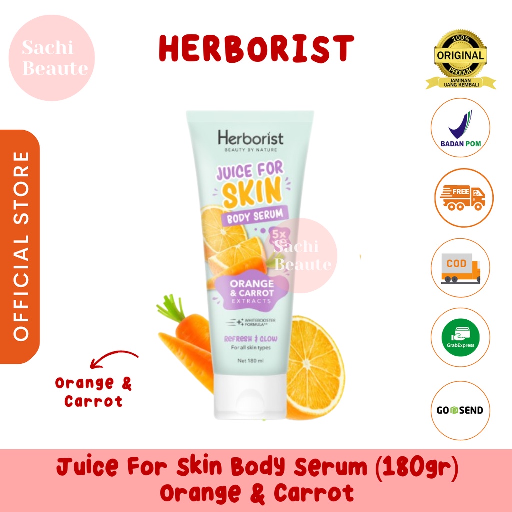 Herborist Juice For Skin Body Serum 180ml Mencerahkan Dalam 21 Hari - Orange &amp; Carrot