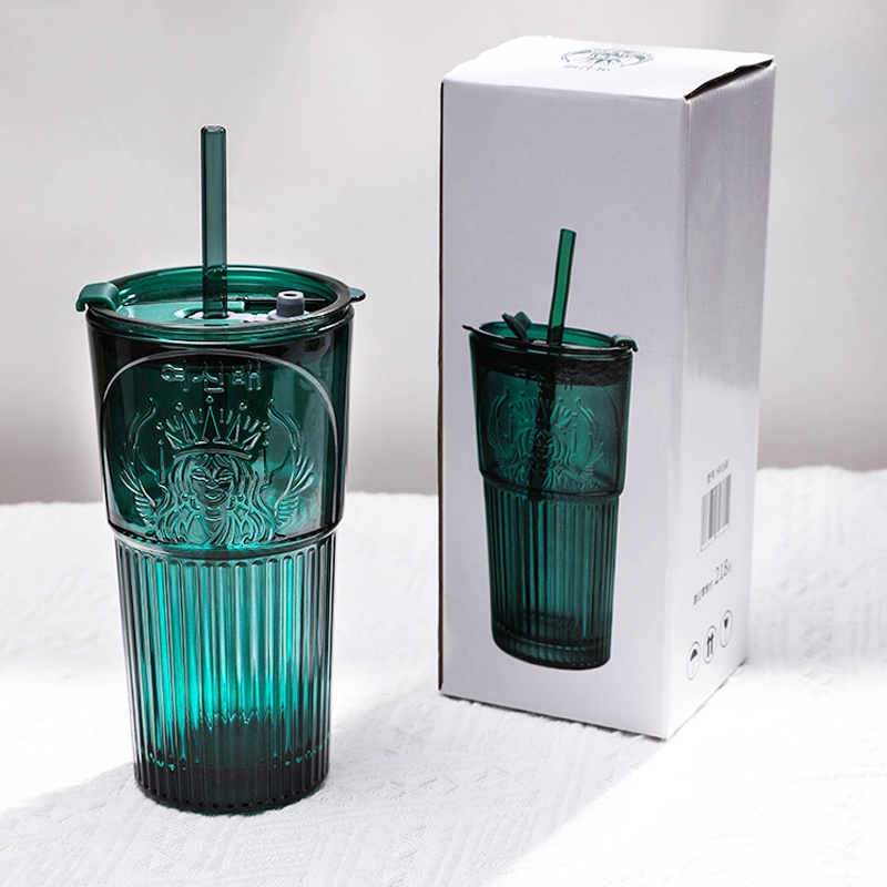 Starbucks Tumbler Starbucks Cold Water Cup Large Capacity Glass Cup With Straw 600 ml