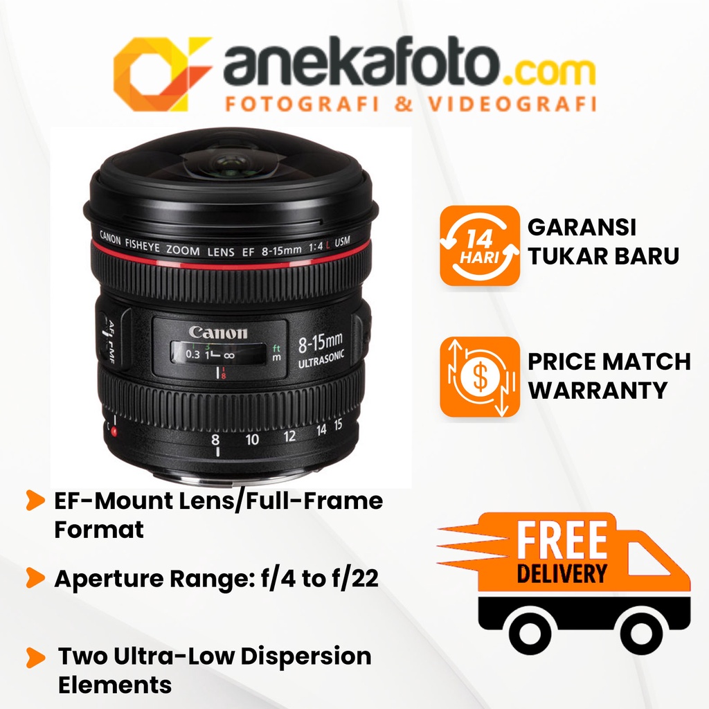 Canon Lensa EF 8-15mm f/4 Fish Eye