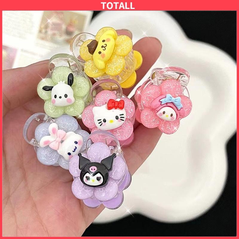 COD Jepit Rambut Bunga Transparan Cinnamoroll Kuromi Teenage Student Cartoon Sweet Hair Clip-Totall