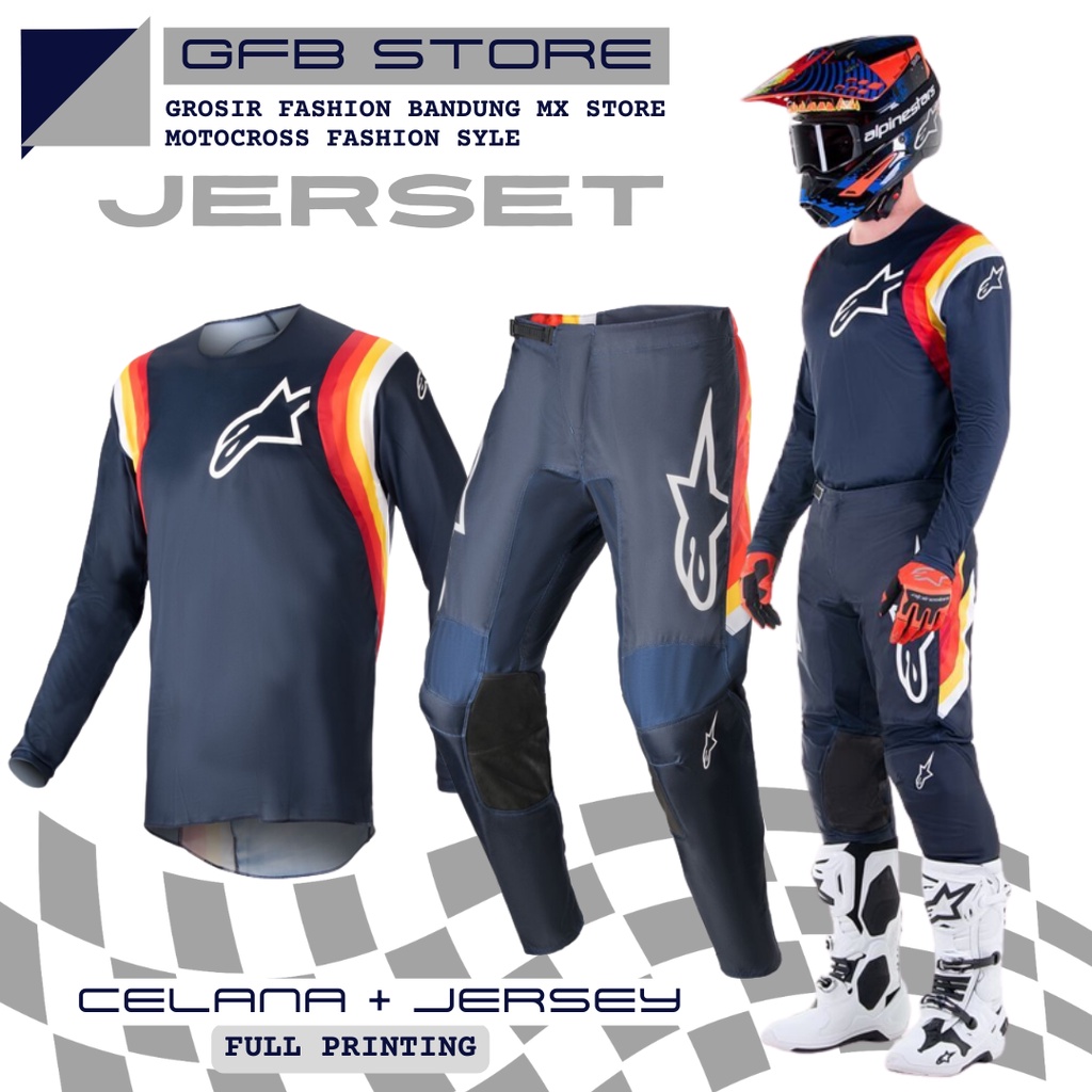 Celana Trail Set Jersey JERSET Motocross Trail Adventure Trabas Outdoor Gas track