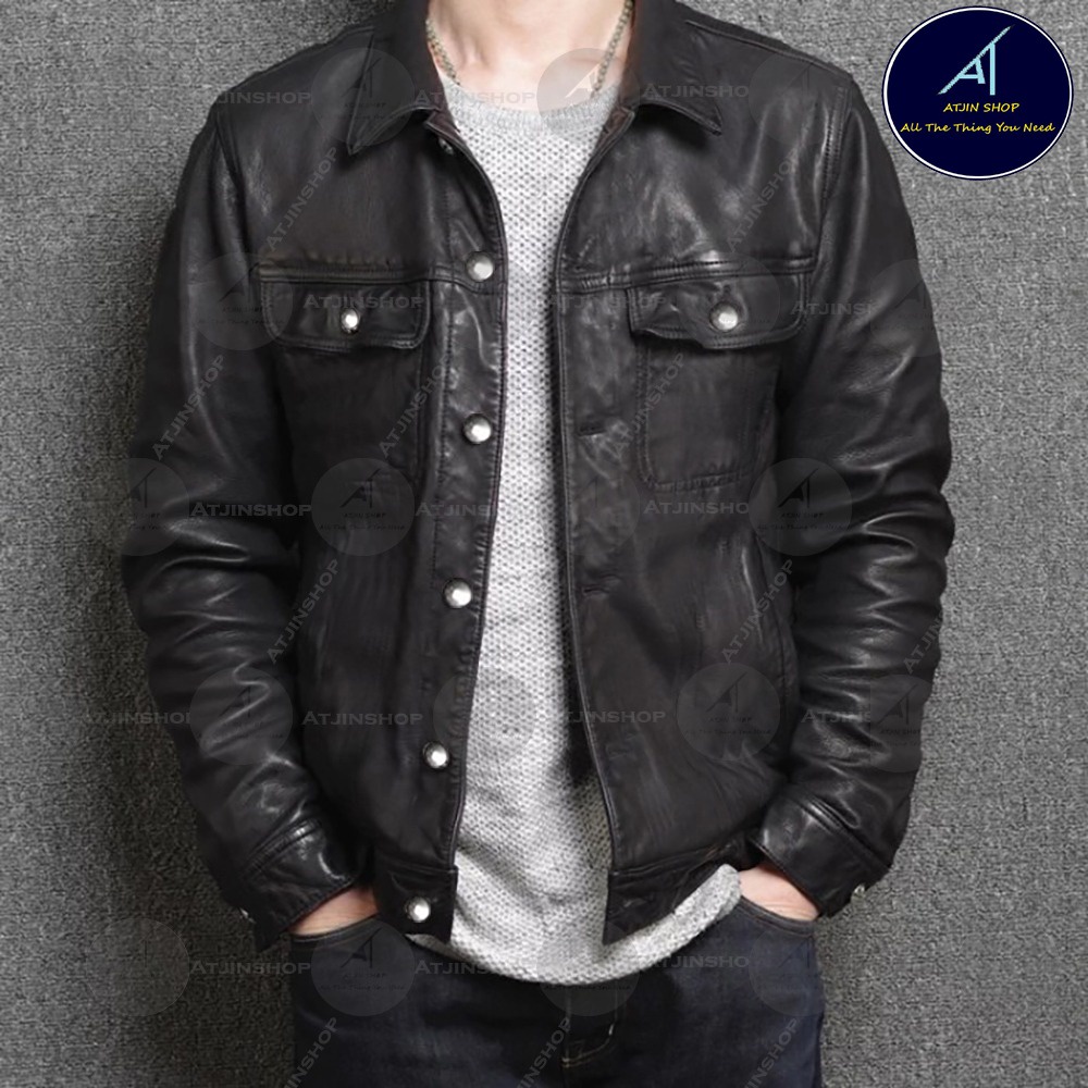 Foratjin- Jaket Parka Semi Kulit Pria Motor Bahan Vienna 100% Model Exclusive Casual Formal