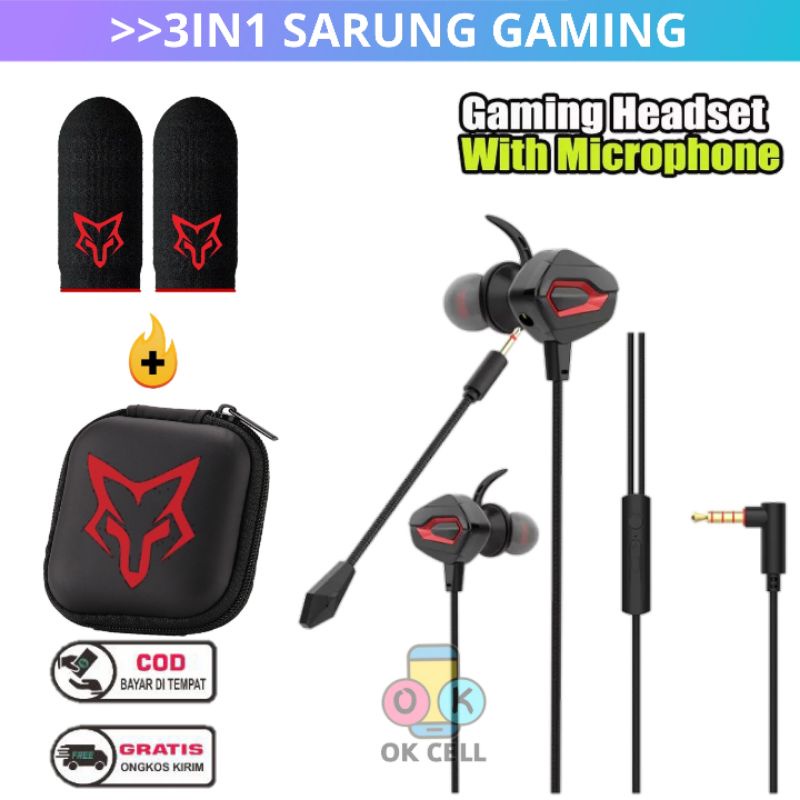 3IN1 HEADSET with Mic Earphone Gaming Full Bass Streo High Quality