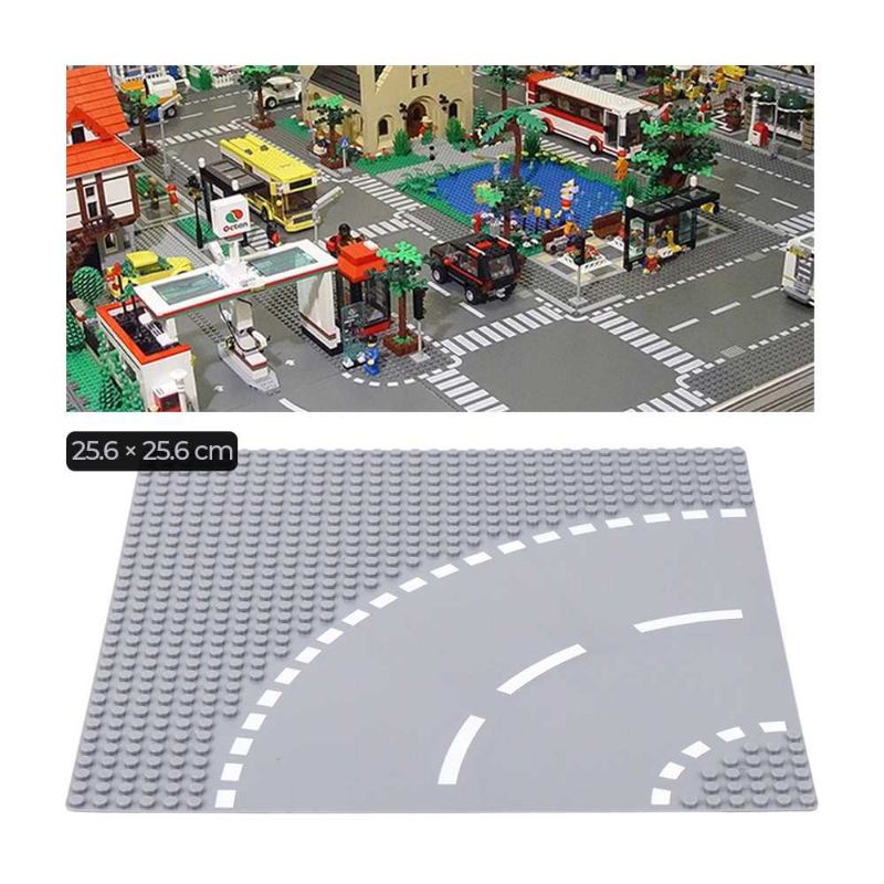 KACUU Base Plate LEGO Building Blocks 25.6 x 25.6 cm - KA-EN-213 Bend Road