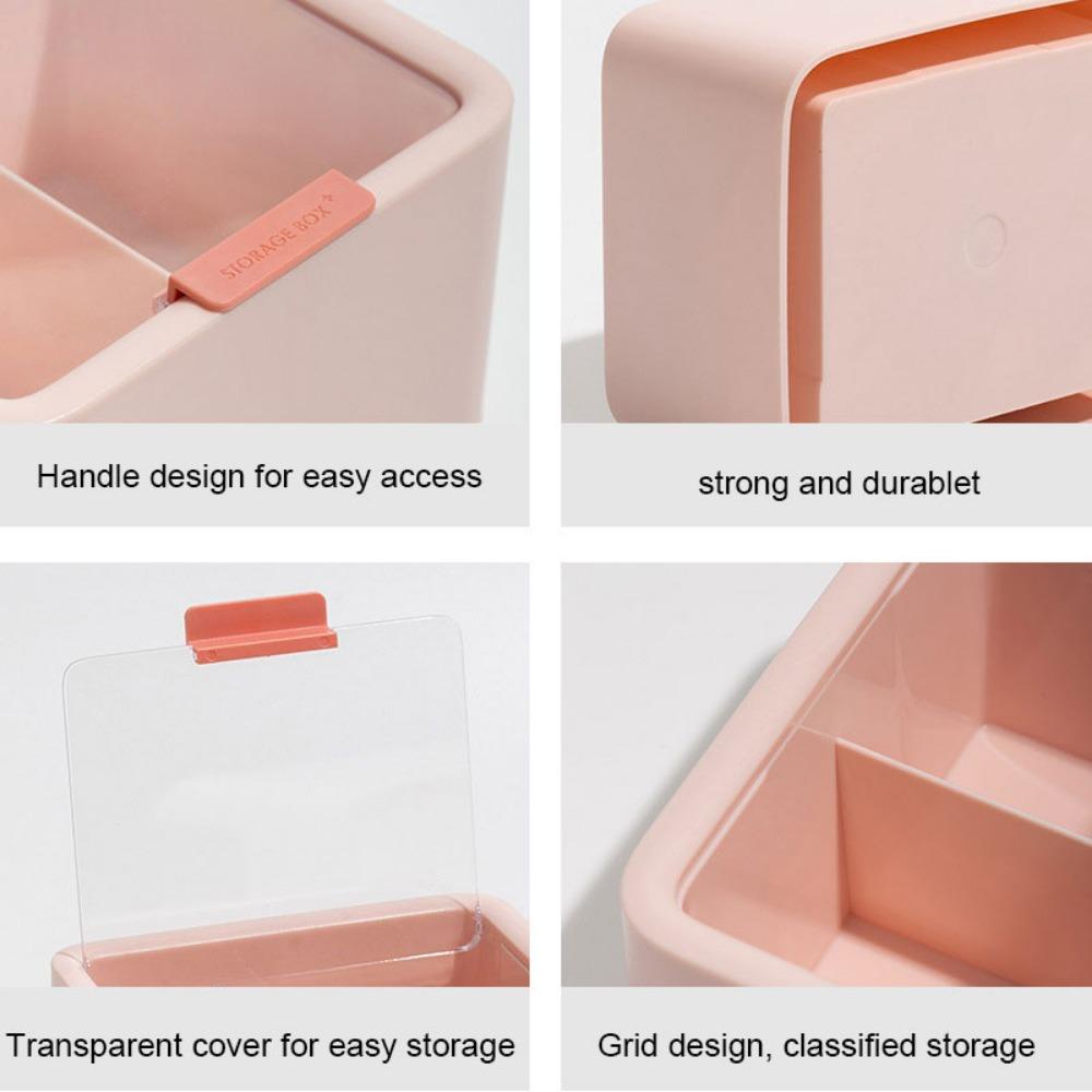 R-FLOWER Kotak Penyimpanan Portable Multi Fungsi Double-layer Makeup Organizer