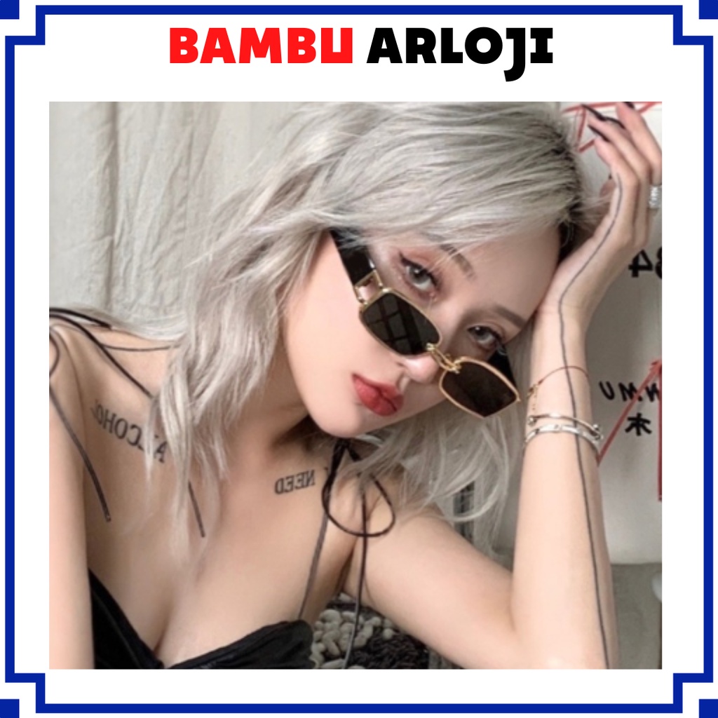 BAJ Kacamata Hitam Korean Ulzzang Anti Radiasi uv400 Gaya Wanita Rectangle Shades Retro KACA MATA Sunglasses Kacamata Wanita Model Korea Ulzzang Retro KC044