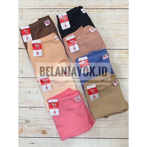 6 pcs CD Elena 2621 / 2155 Celana Dalam Elena Katun Polos