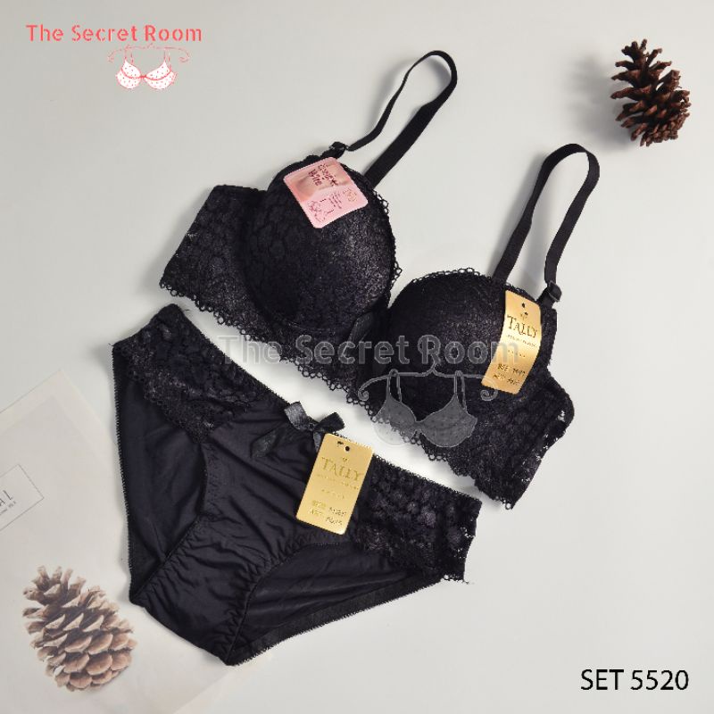 TALLY BRA BH SET CD CELANA DALAM 5520 | CUP B | ADA KAWAT | BUSA TIPIS | SIZE 34 - 38