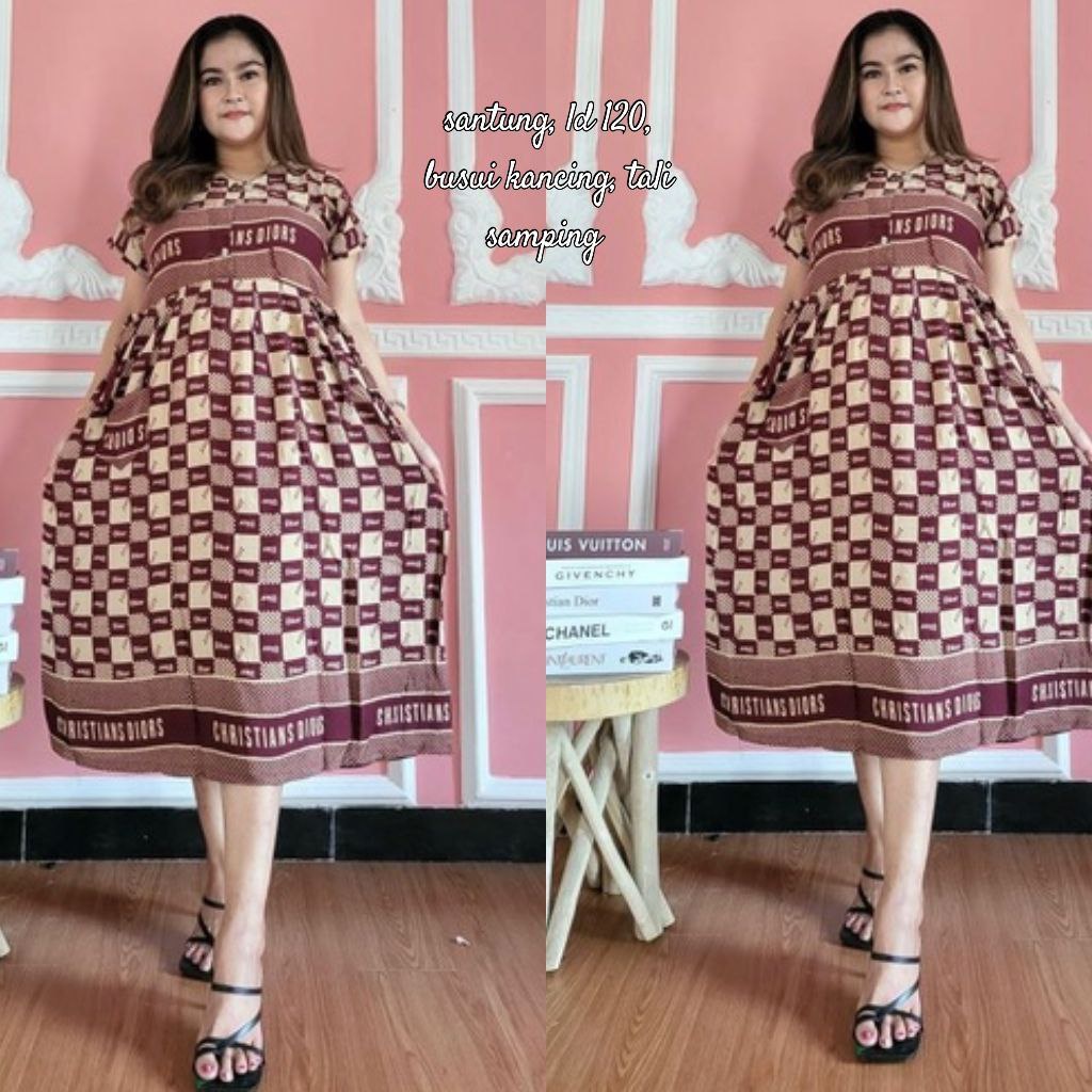 Daster Jumbo Branded Motif Kekinian Model Centini Rayon Adem Busui Kancing Depan ( Harga Promo Murah ) - Daster Wanita Ibu Hamil Menyusui Terbaru Nyaman Dipakai