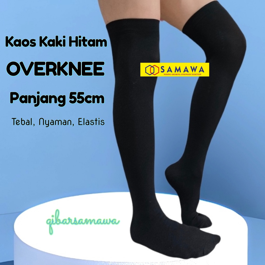 Kaos Kaki Wanita Tebal Murah Panjang 55cm Selutut/ Diatas Lutut Sepasang Kanan Kiri Cocok Untuk Muslimah Dan Kantoran