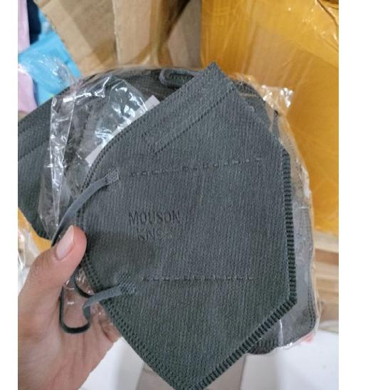 Trend - Masker KN95 MOUSON putih hitam abu grey  emboss mouson isi 50  . . . . .