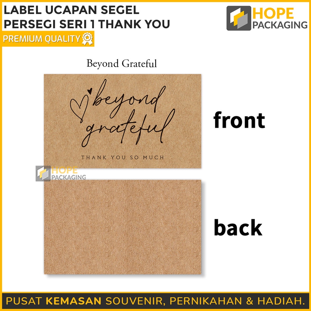 (1 pack isi 50 Pcs) Sticker Label Ucapan (Thank You)Size : 5x 9 cm stiker kotak lucu packing hampers souvenir makanan