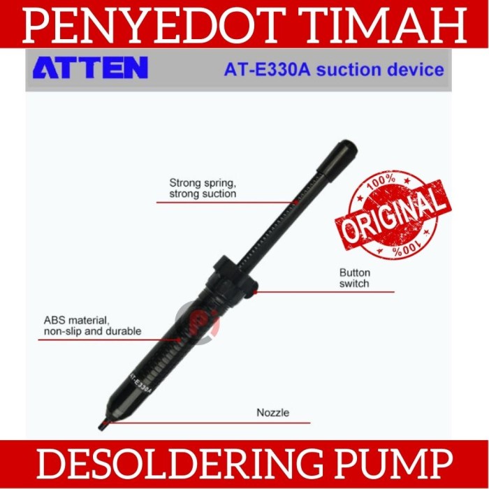 Original ATTEN Penyedot Timah Soldering Desoldering Pump Panjang 34cm