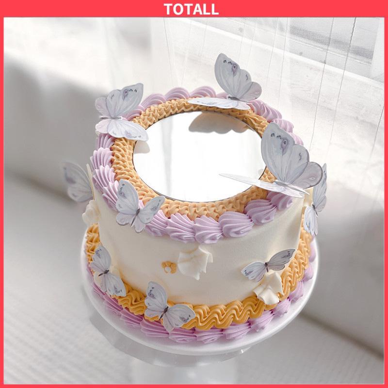 COD Cake Topper Hiasan Kue kupu Kupu Butterfly Pink Ungu Biru Ulang Tahun-Totall