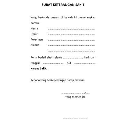 

(U-42») Blangko Buku Surat Keterangan Sakit 1 Ply amanah