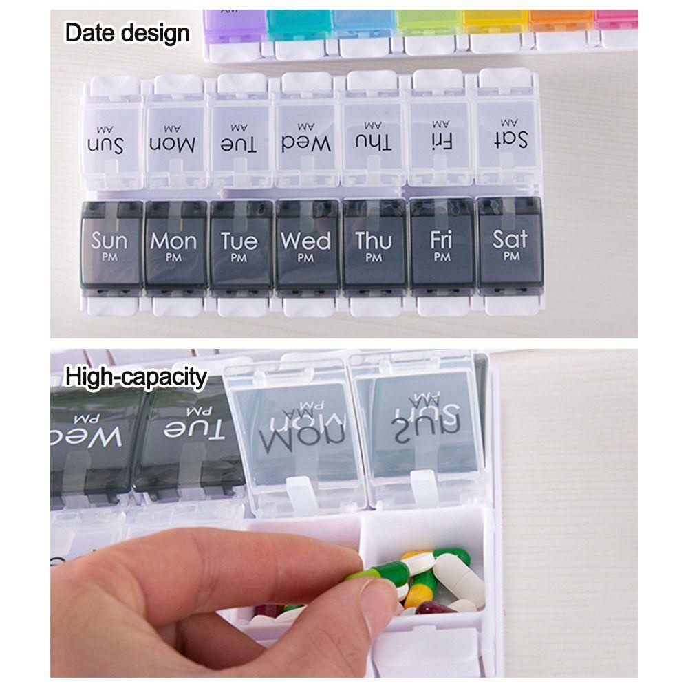 Pill Box Nanas Portable Tipe Tekan Perawatan Sehat 7hari Wadah Dispenser Tablet