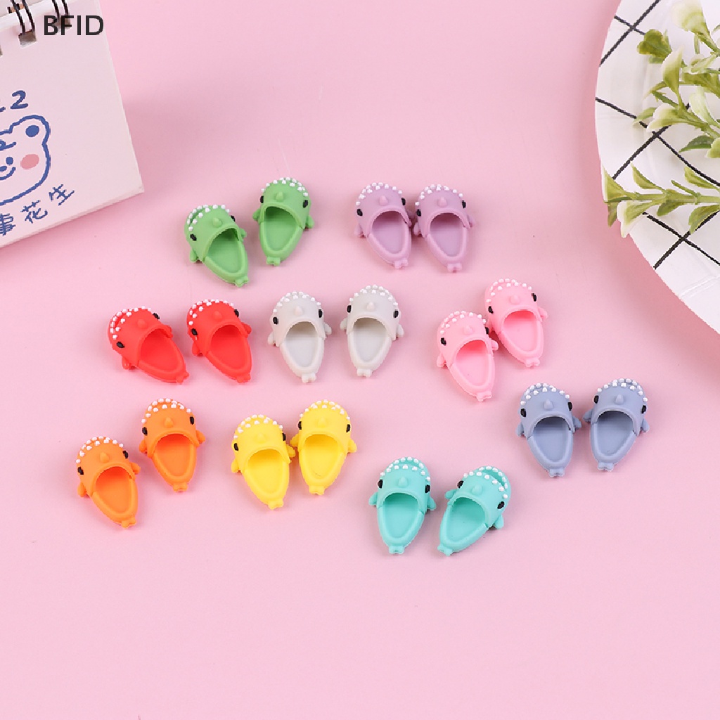 [BFID] 1pasang1: 12rumah Boneka Sandal Hiu Lucu Sepatu Boneka Cocok Untuk Boneka Ob11 1/12 [ID]