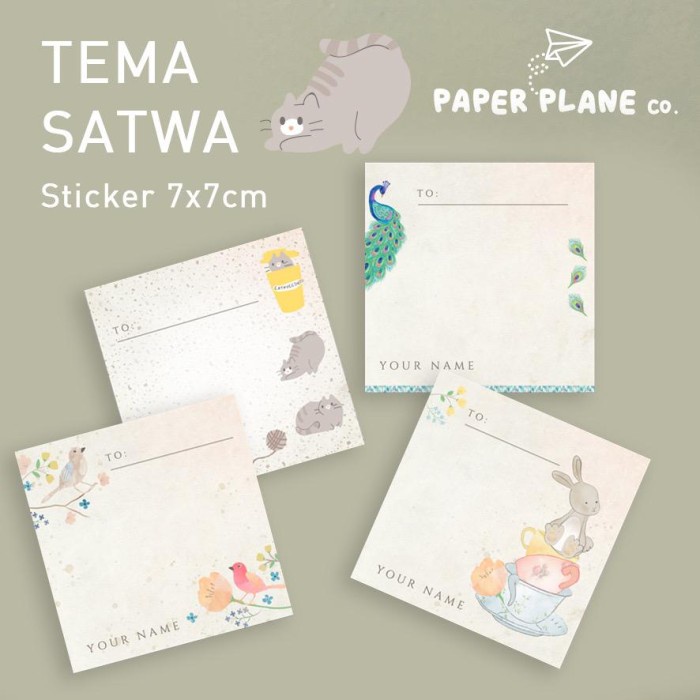 

Stiker 40 Pcs Sticker Message Ucapan Pesan Tema Satwa Custom Nama