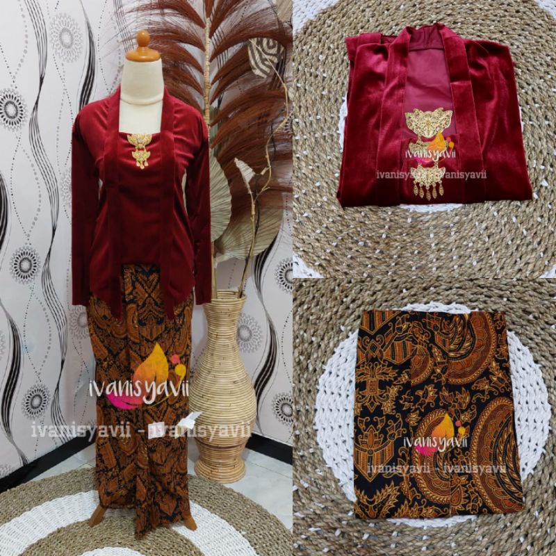 [Couple] Baju Prewedding / Baju Adat Jawa | Gambar Patung - Nuansa Hewes Maroon