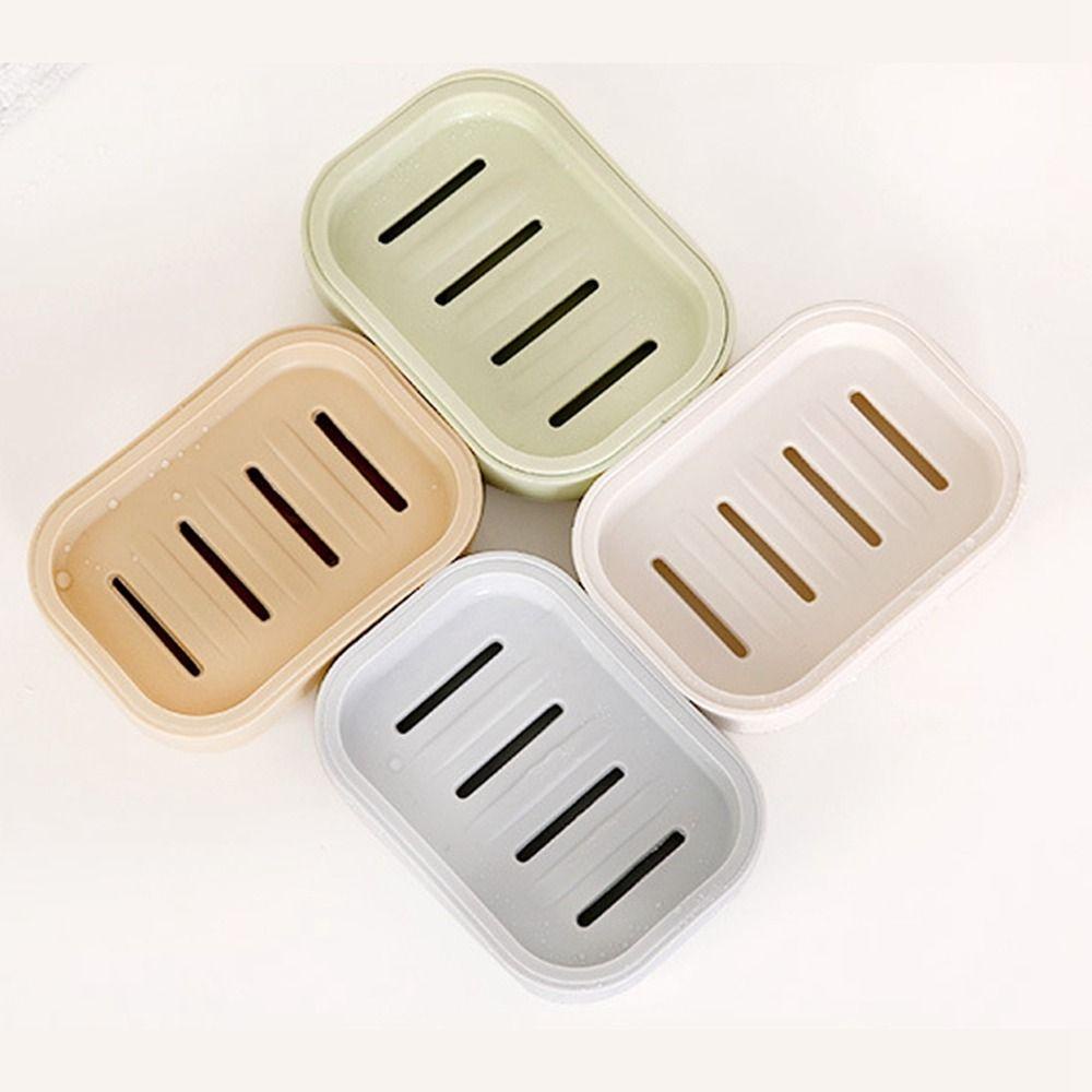 [Elegan] Sabun Piring Kreatif Warna Solid Dapur Untuk Rumah Shower Travel Hiking Tempat Penyimpanan Double Soap Case