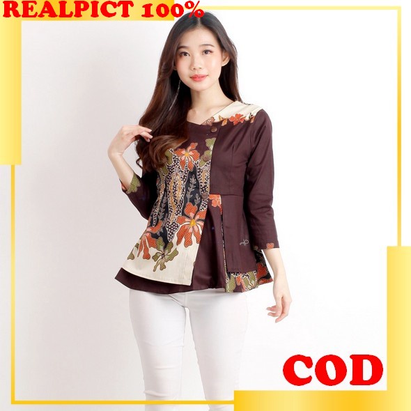 5181 Baju Blouse Atasan Wanita Jumbo Bigsize Ld 120Cm Katun Xxl Xxxl Baju Hamil Bumil Kerja Kantor P