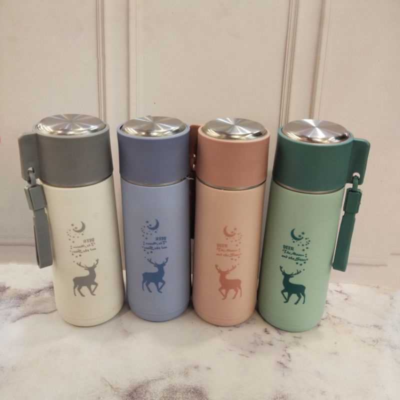 Botol Minum Kaca Motif Rusa / Water Bottle Glass Animal ,500ml