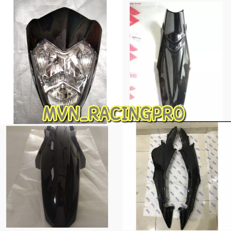 Paket cover body legcil spakbor fu fi kepala CBU hitam SUZUKI SATRIA FU F 150 FL FACELIFT THAILAND K