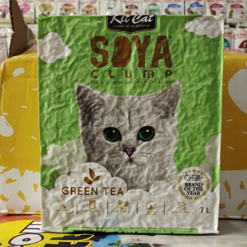 Pasir kucing kit cat Soya Gren tea 7L