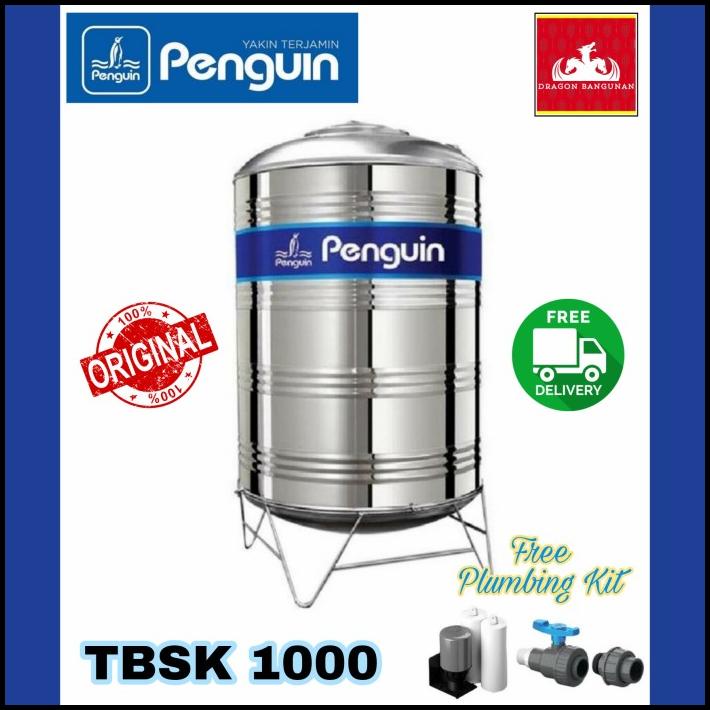 Penguin Tbsk 1000 Liter - Toren Air Tangki Air Stainless Penguin 1000