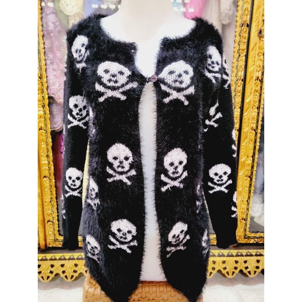 Cardi Fuzzy / Cardigan Bulu Motif