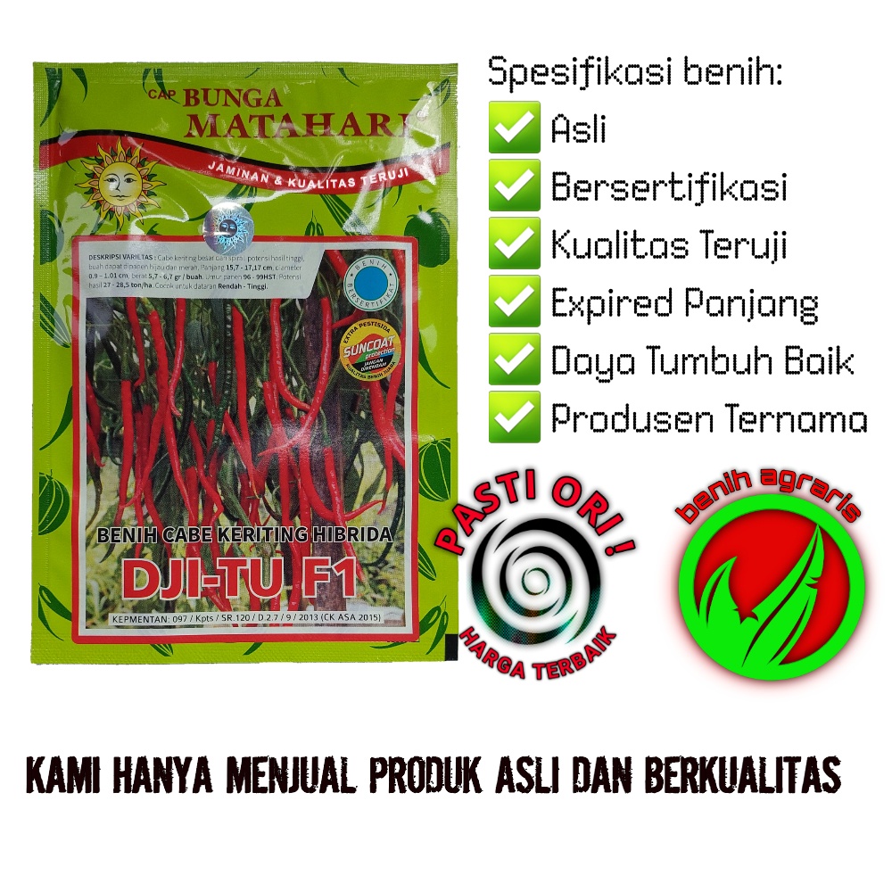 Catris - Benih Cabe Keriting Djitu F1 10 Gr Bunga Matahari