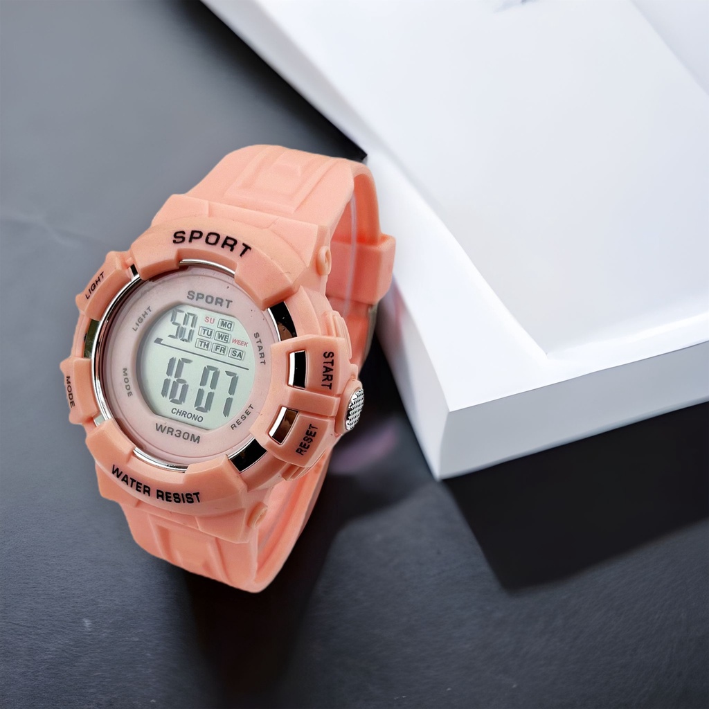 COD✅ Jam Tangan Wanita Pria Digital Rubber Fashion LED Watch Sport Remaja Bulat Harga Grosir S1260