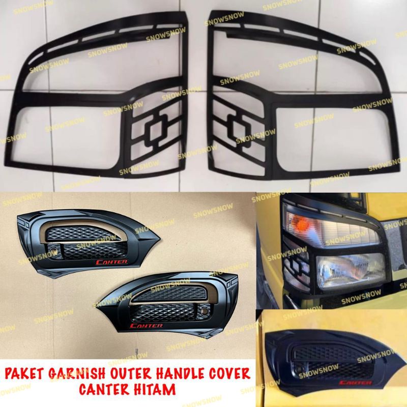 Paket Garnish Depan Outer Handle Cover Mitsubishi Canter Hitam