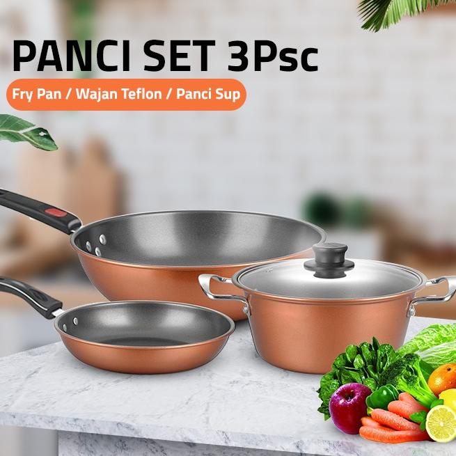 GM Bear Bundle t Panci Set Wajan Penggorengan 3pcs 1090 +  Dapur Set 1083 - Package Alat Masak 1D3