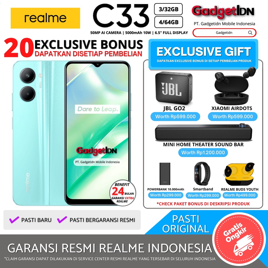 REALME C33 4/64GB 3/32GB GARANSI RESMI REALME