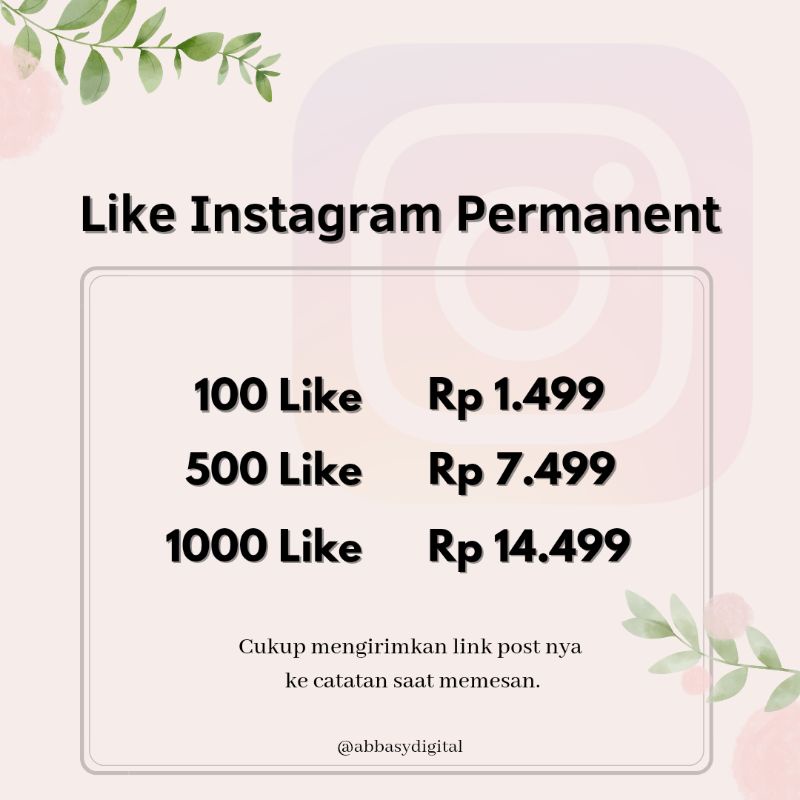 FASHINABLE - MERK PENAMBAH LIKE IG PERMANEN ANTI DROP LIKE IG MURAH LIKE IG BERGARANSI