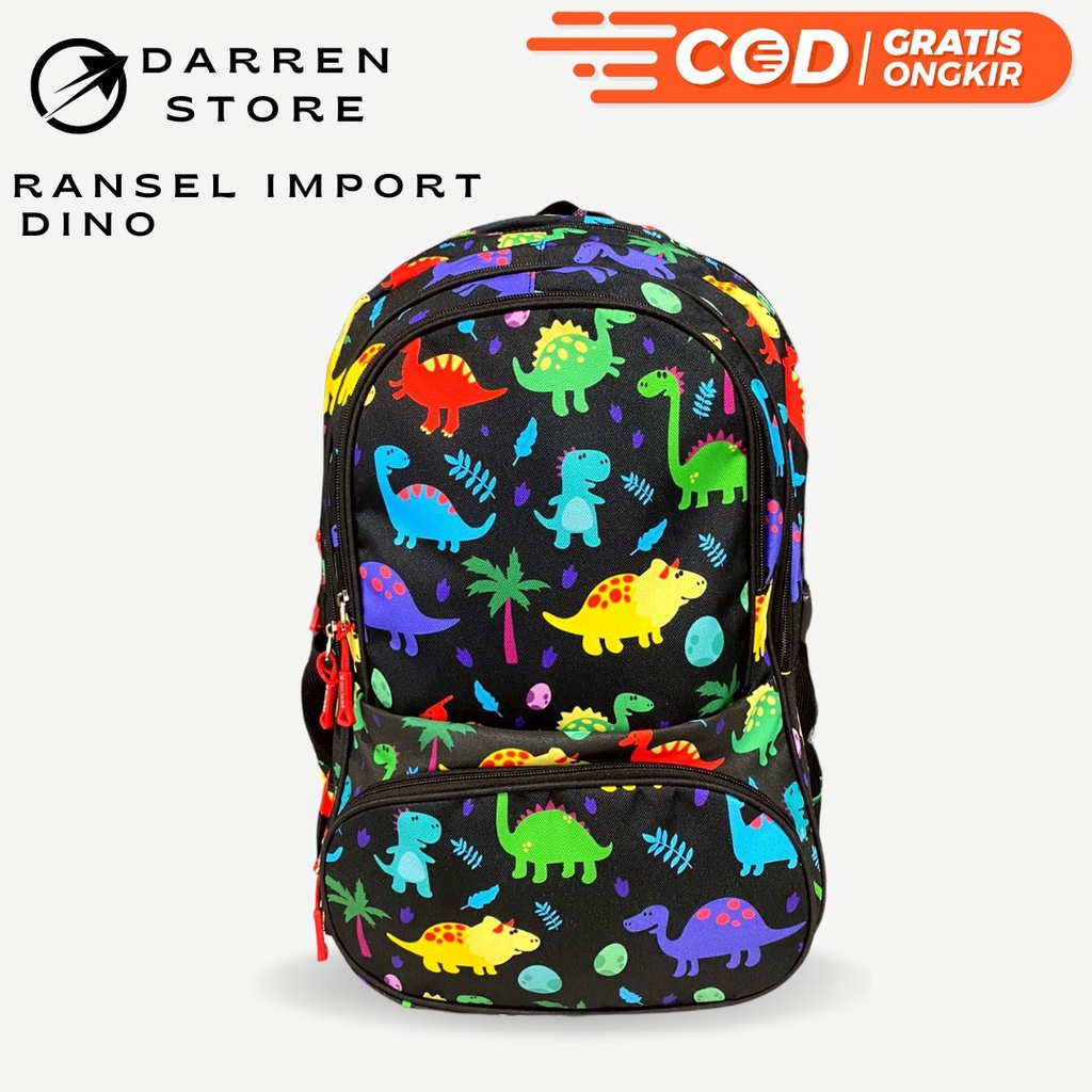 Ransel Anak BT21 Tas Sekolah Amongus Backpack Dino Bahan tebal Printing import Free Raincover