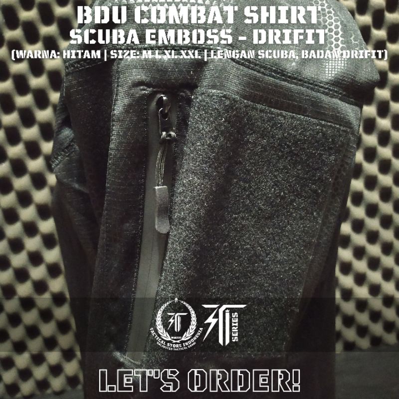 BDU COMBAT SHIRT SCUBA EMBOSS TACTICAL - LENGAN PANJANG