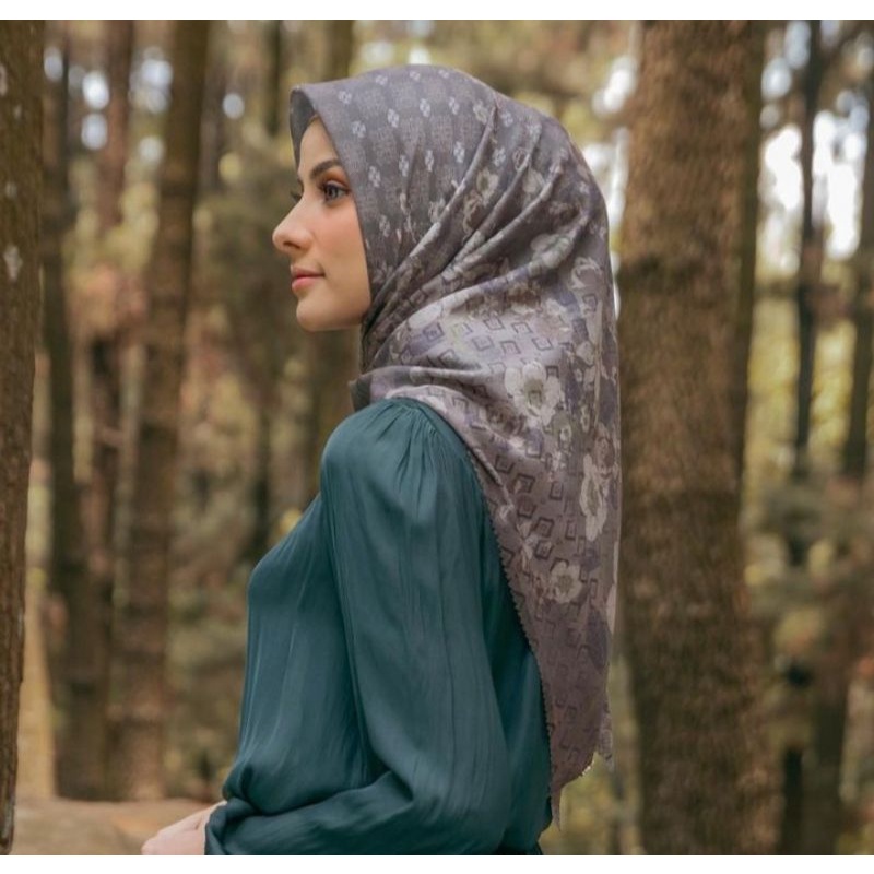 Hijab segiempat motif laser motif Hael series