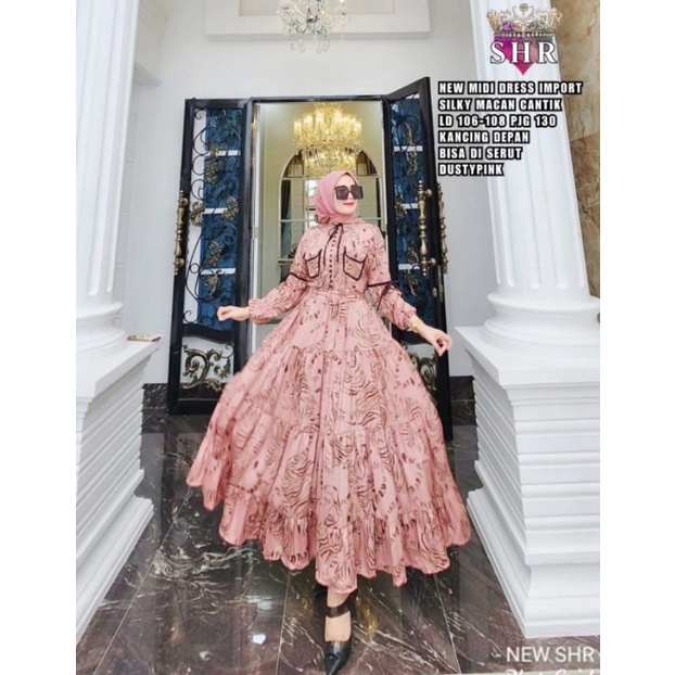 DRESS MIDI SHR MACAN CANTIK ORI NEW