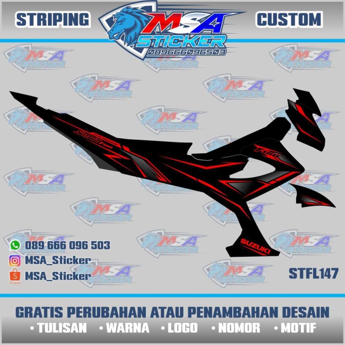 Goggle Striping Custom Suka Suka Satria Fu Facelift Sticker Variasi Stfl147